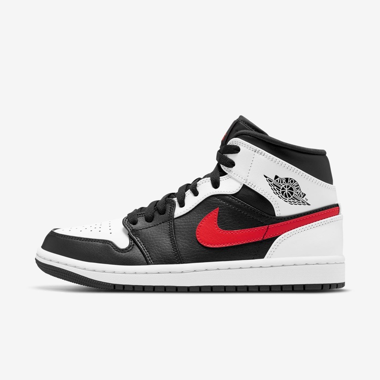 シューズ(女性用) NIKE Air Jordan 1 Mid Black Red White Air Jordan 1 Mid Black/White/Chile Red - Nike