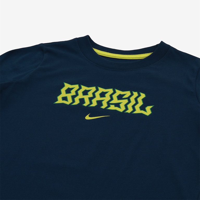 Camiseta Nike Brasil 22 Swoosh Infantil - Foto 3