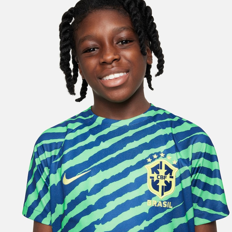 Camiseta Nike Brasil Pré-Jogo Infantil - Foto 3