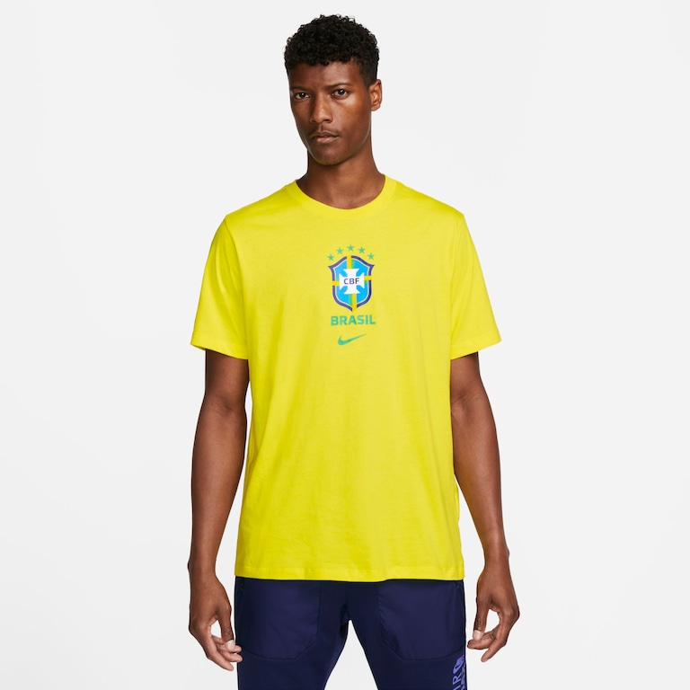 Camiseta Nike Brasil Crest Masculina - Foto 1