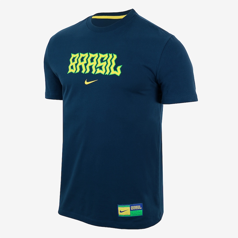 Camiseta Nike Brasil Swoosh Masculina - Foto 1