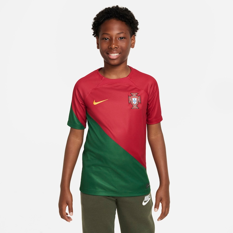 Camisa Nike Portugal I 2022/23 Torcedor Pro Infantil - Foto 1