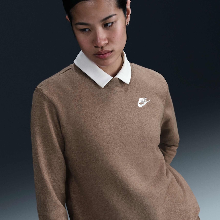Blusão Nike Sportswear Club Fleece Crew Feminino - Foto 1
