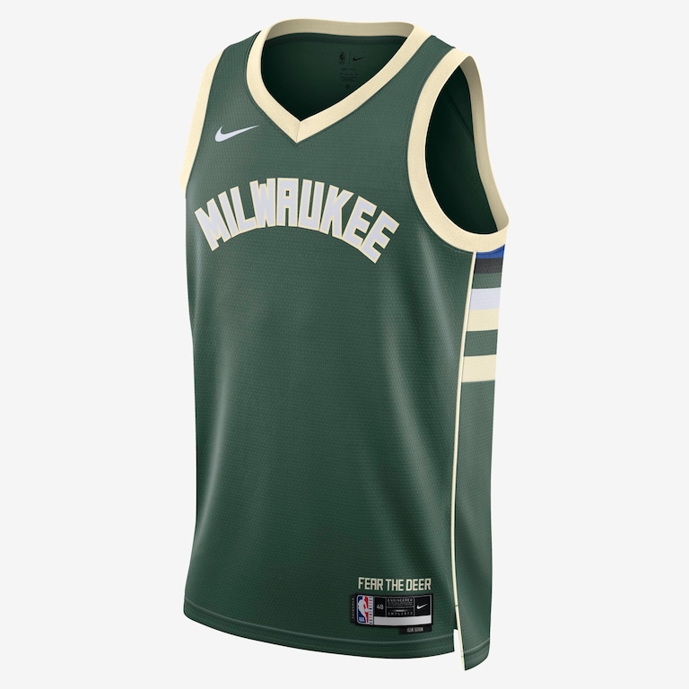 Regata Nike Milwaukee Bucks Icon Edition Masculina - Foto 1