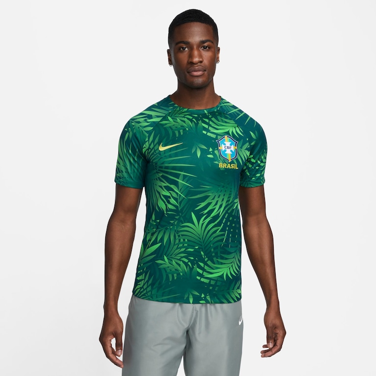 Camiseta Nike Brasil Pré-Jogo Masculina - Foto 1