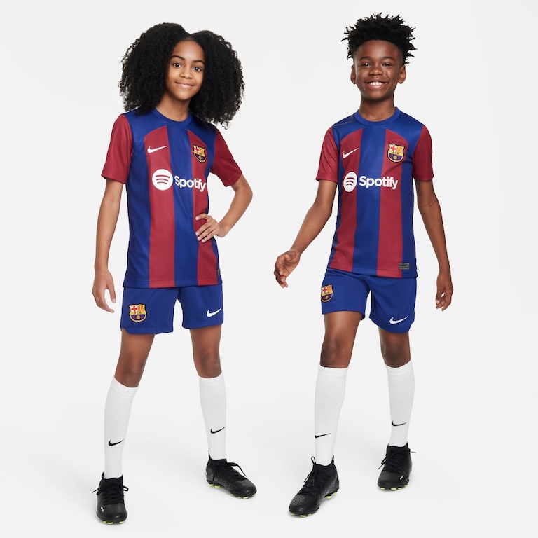 Camisa Nike Barcelona I 2023/24 Torcedor Pro Infantil - Foto 7