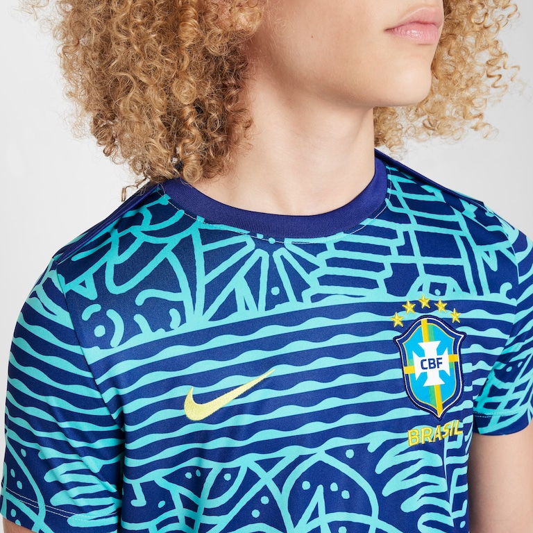 Camiseta Nike Brasil Pré-Jogo Dri-FIT Academy Pro Infantil - Foto 3