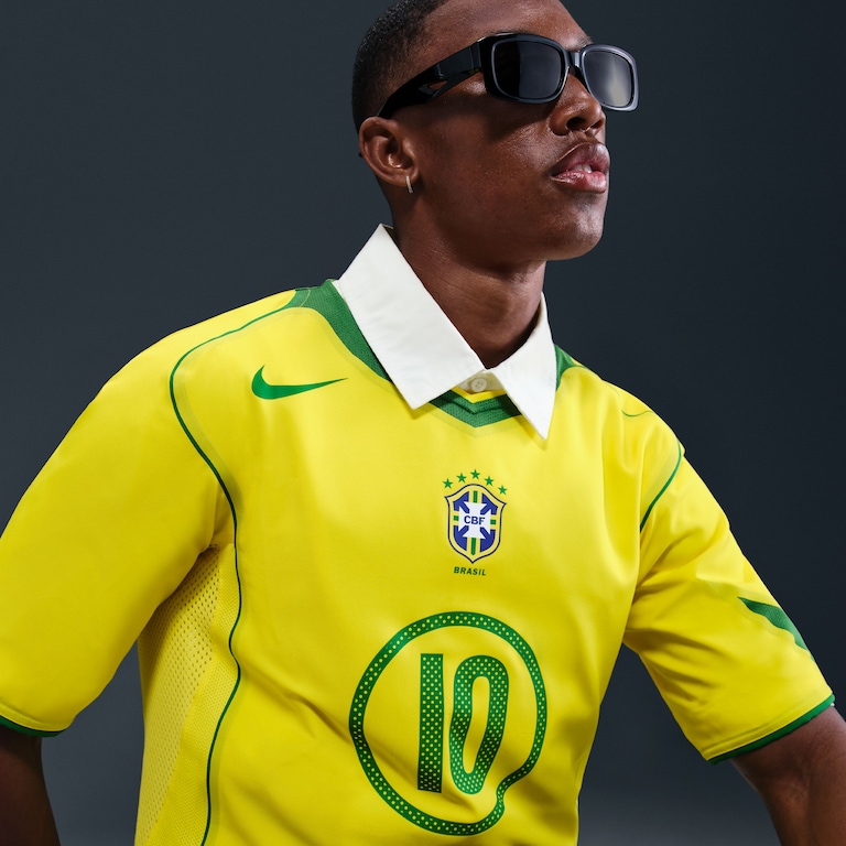 Camisa Brasil Nike Reedição Total 90 Ronaldinho Masculina - Foto 6