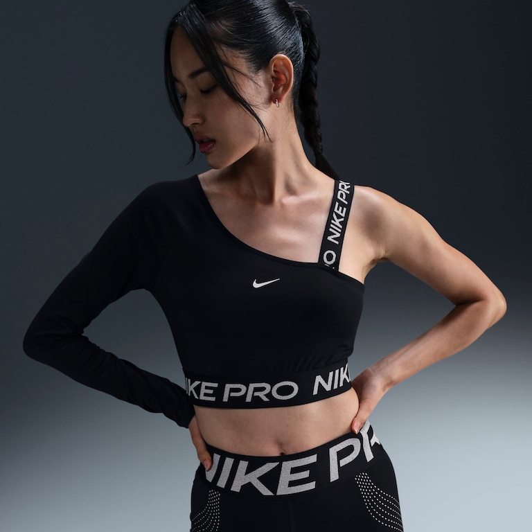 Camiseta Nike Pro Cropped Shine Feminina - Foto 1