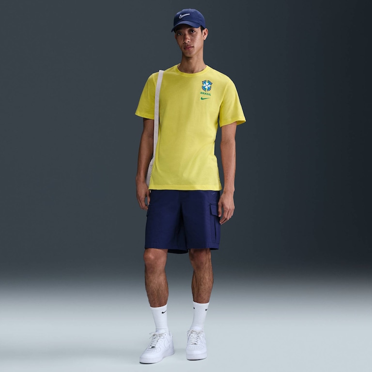 Camiseta Nike Brasil Crest Masculina - Foto 4