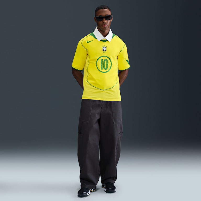 Camisa Brasil Nike Reedição Total 90 Ronaldinho Masculina - Foto 4