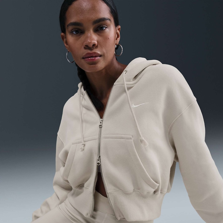 Blusão Cropped Nike Sportswear Phoenix Fleece Feminino - Foto 3