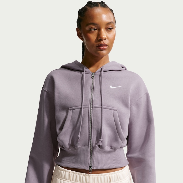 Blusão Cropped Nike Sportswear Phoenix Fleece Feminino - Foto 1
