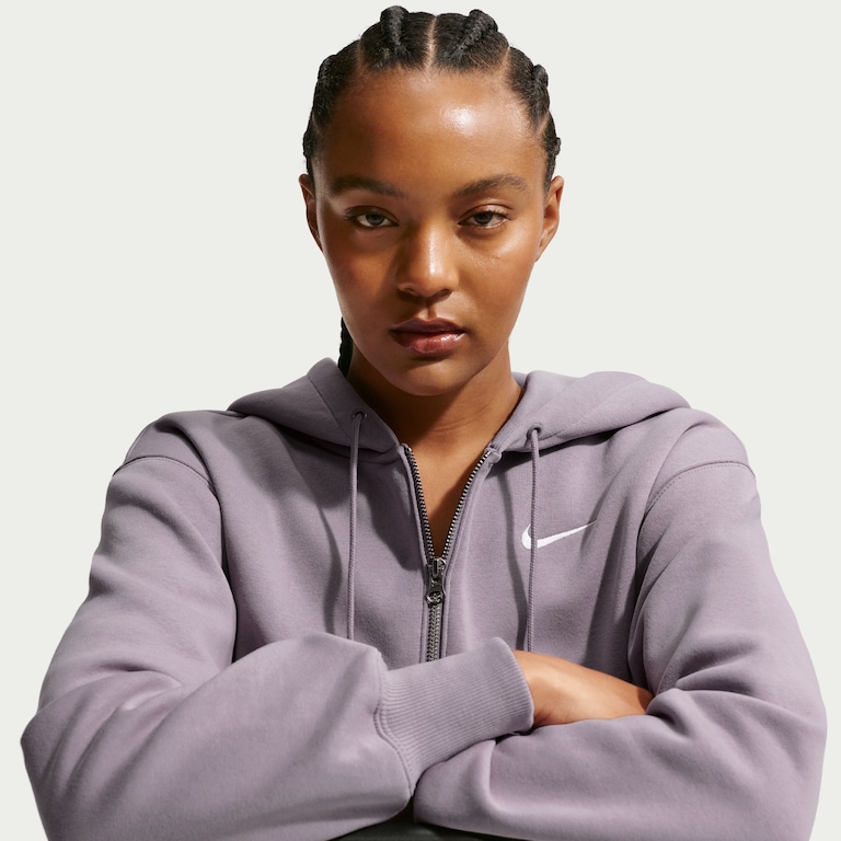 Blusão Cropped Nike Sportswear Phoenix Fleece Feminino - Foto 3