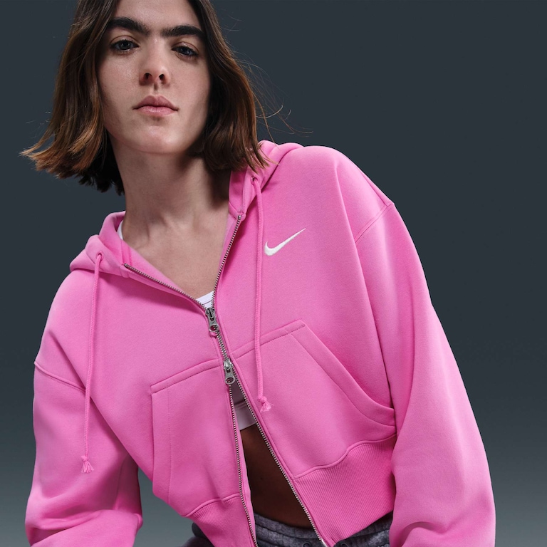 Blusão Cropped Nike Sportswear Phoenix Fleece Feminino - Foto 3