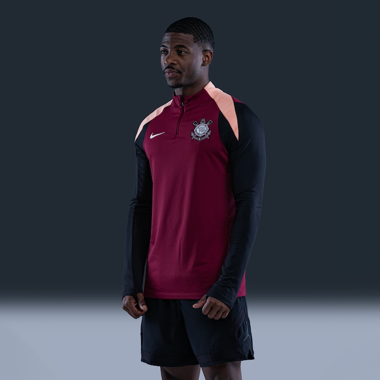 Camisa Corinthians Manga Longa Nike Strike 2026 Treino Masculina - Foto 2