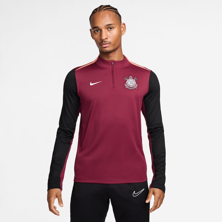 Camisa Corinthians Manga Longa Nike 2026 Treino Masculina - Foto 1