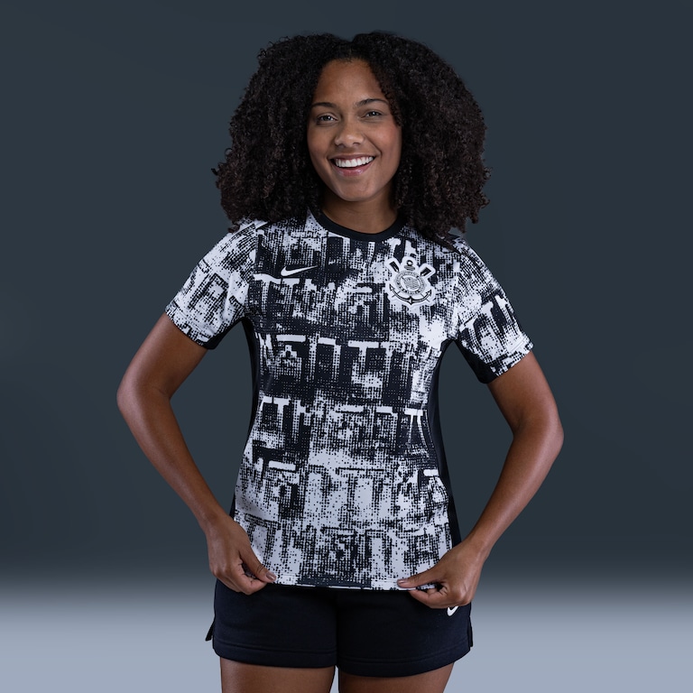 Camiseta Corinthians Nike 2026 Pré-Jogo Feminina - Foto 1
