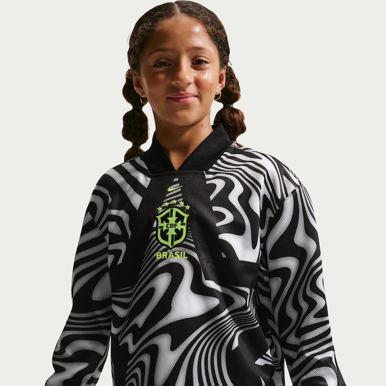 Camisa de Goleiro Brasil Manga Longa 2025/26 Nike Infantil - Foto 1