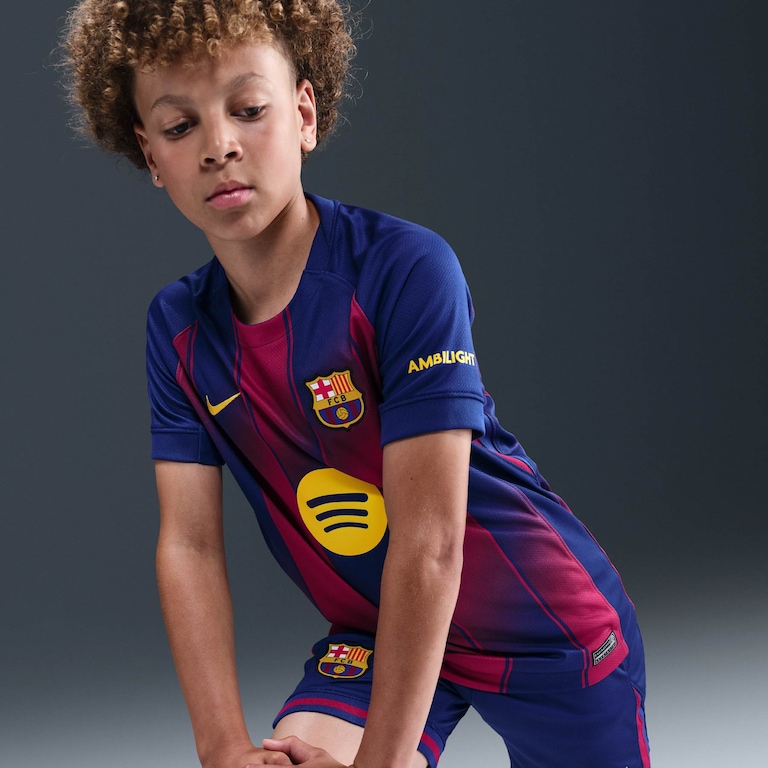 Camisa Barcelona Nike I 2025/26 Torcedor Pro Infantil - Foto 3