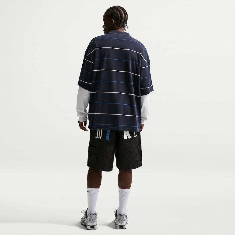 Camisa Polo Nike Club Stripe Oversized Masculina - Foto 5