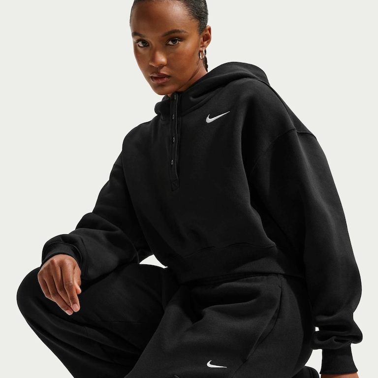 Blusão Cropped Nike Sportswear Phoenix Fleece Oversized Feminino - Foto 3