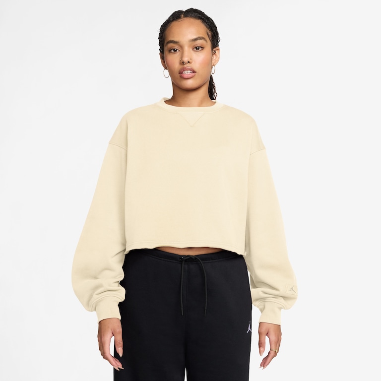 Blusão Cropped Jordan Flight Fleece Crew Feminino - Foto 1