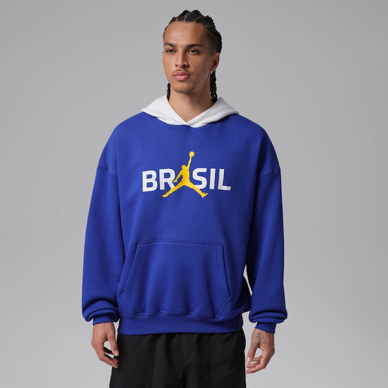 Blusão Brasil Jordan Brooklyn Fleece Masculino - Foto 1