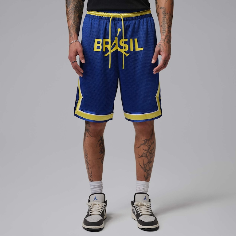 Shorts Brasil Jordan Mesh Diamond Masculino - Foto 1
