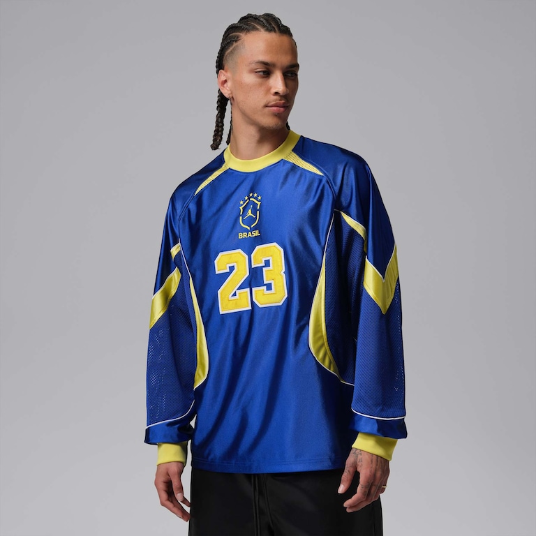 Camiseta Brasil Jordan Manga Longa Goalie Masculina - Foto 1