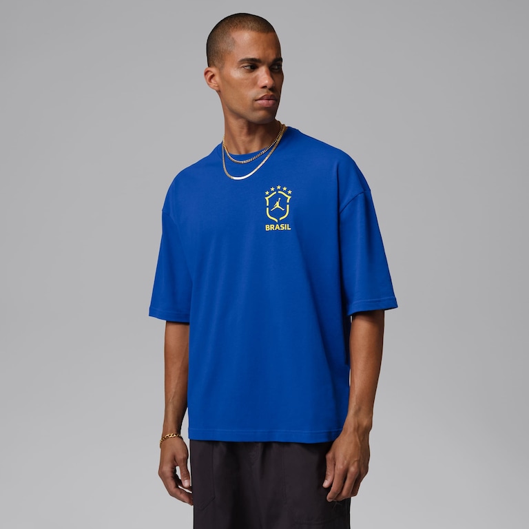 Camiseta Brasil Air Jordan 85 Oversized Masculina - Foto 1