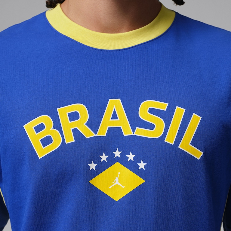 Camiseta Brasil Air Jordan 85 Crew Masculina - Foto 3