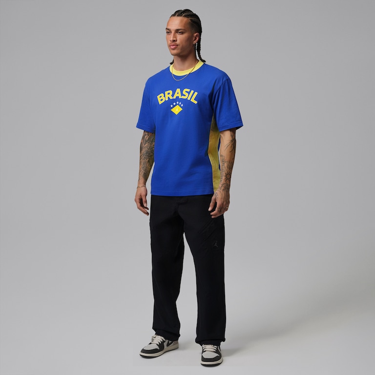 Camiseta Brasil Air Jordan 85 Crew Masculina - Foto 2
