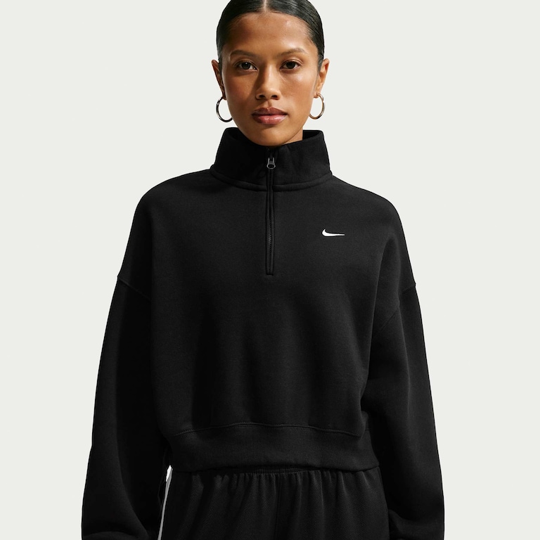 Blusão Cropped Nike Standard Fleece Oversized Feminino - Foto 1