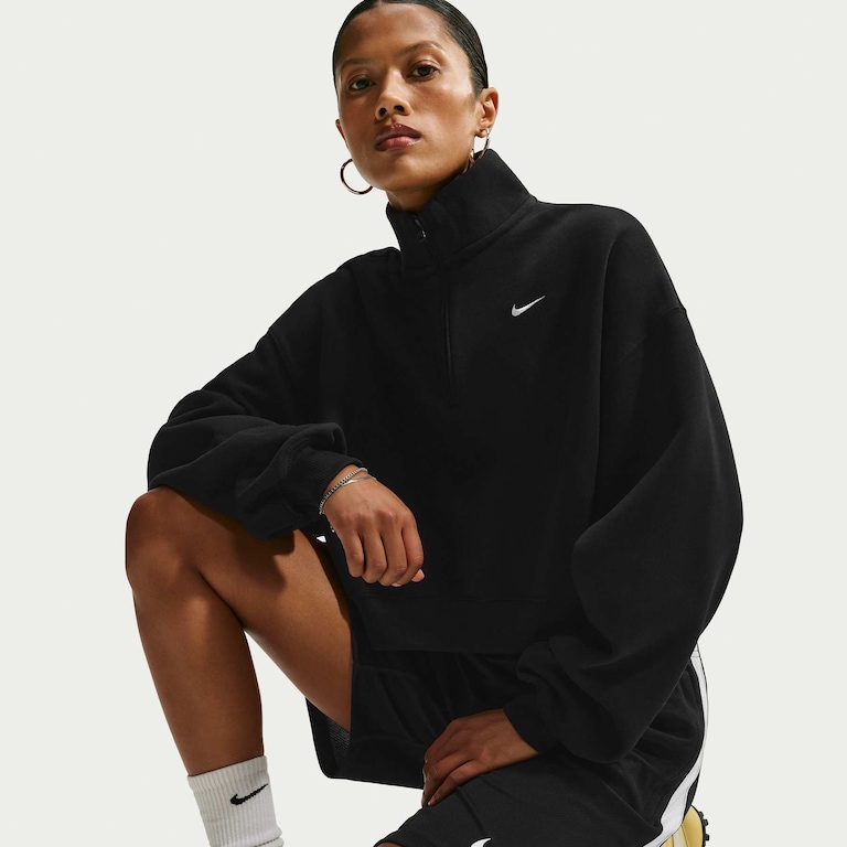 Blusão Cropped Nike Standard Fleece Oversized Feminino - Foto 3