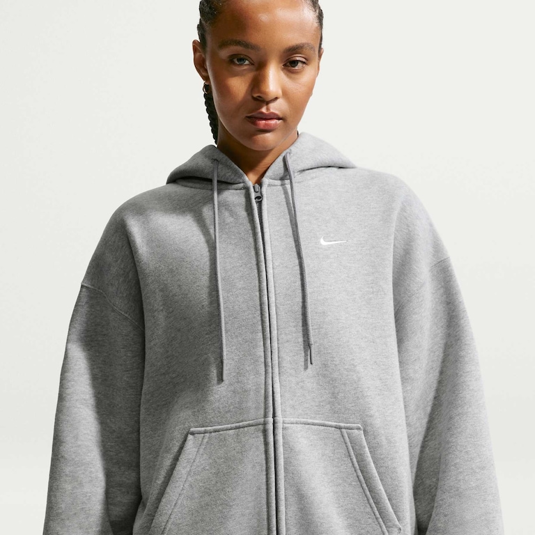 Jaqueta Nike Studio Fleece Oversized Feminino - Foto 1