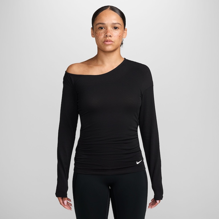 Camiseta Dri-FIT Manga Longa Nike One Relaxed Feminina - Foto 1