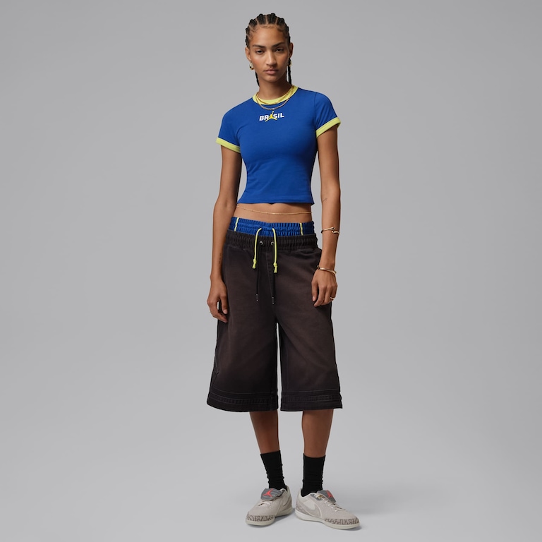 Camiseta Brasil Jordan Retro Crew Feminina - Foto 5