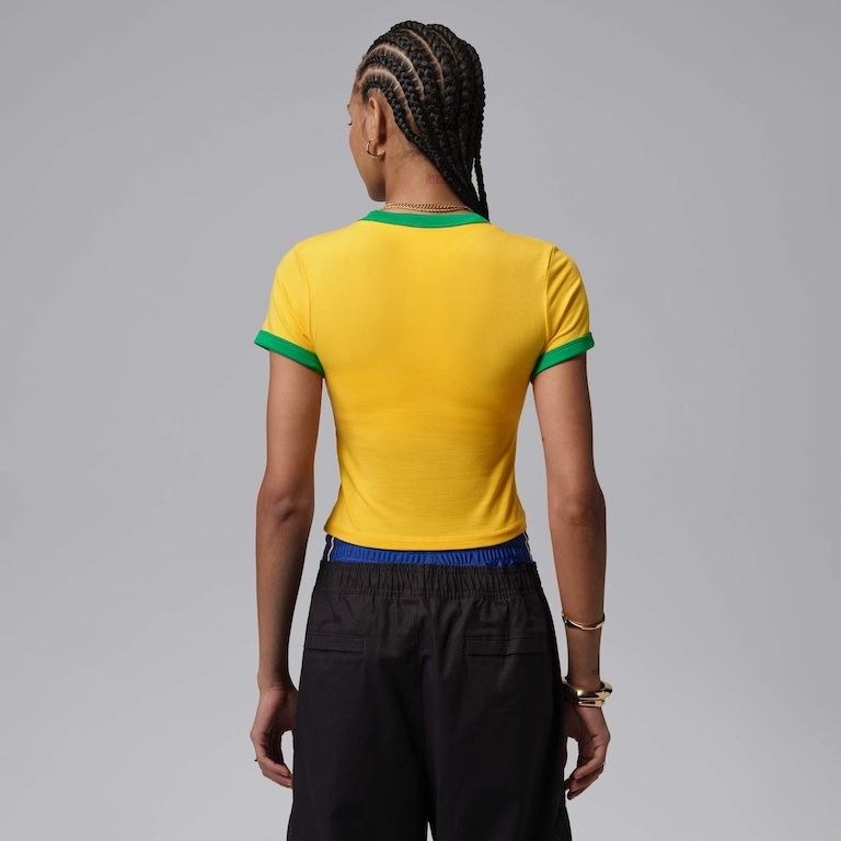 Camiseta Brasil Jordan Retro Crew Feminina - Foto 2