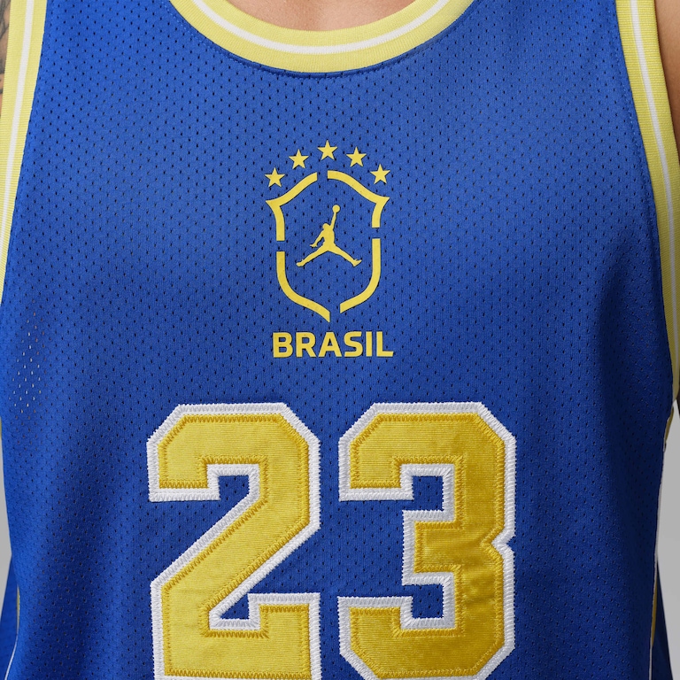Regata Brasil Jordan Essentials Mesh Masculina - Foto 4