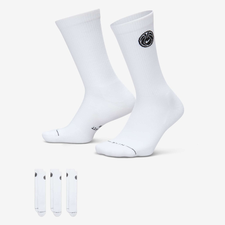 Meia Nike Everyday Elevated Crew Basketball (3 Pares) Unissex - Foto 1