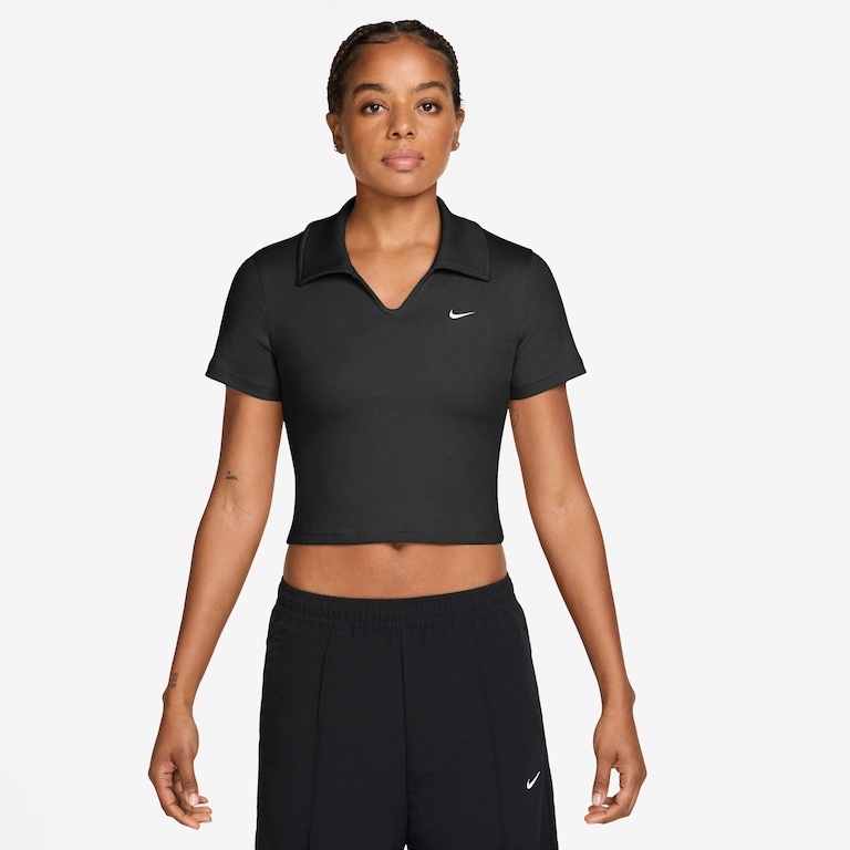 Camisa Polo Cropped Nike Sportswear Essential Feminina - Foto 1