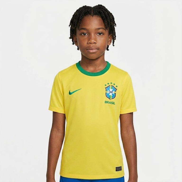 Camisa Brasil Nike I 2026/27 Fã Infantil - Foto 1