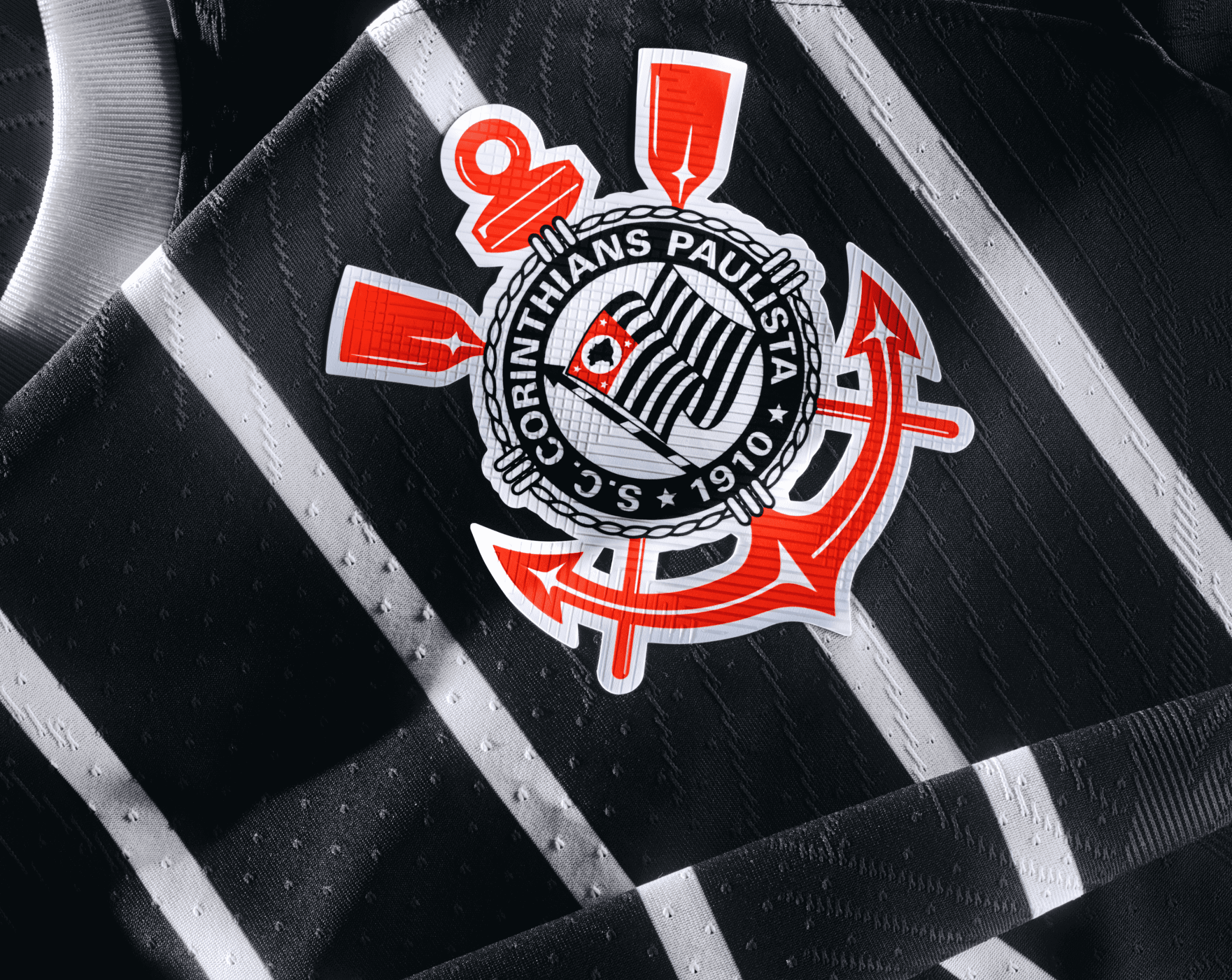 Camiseta Corinthians Silver Logo Masculina - Preto