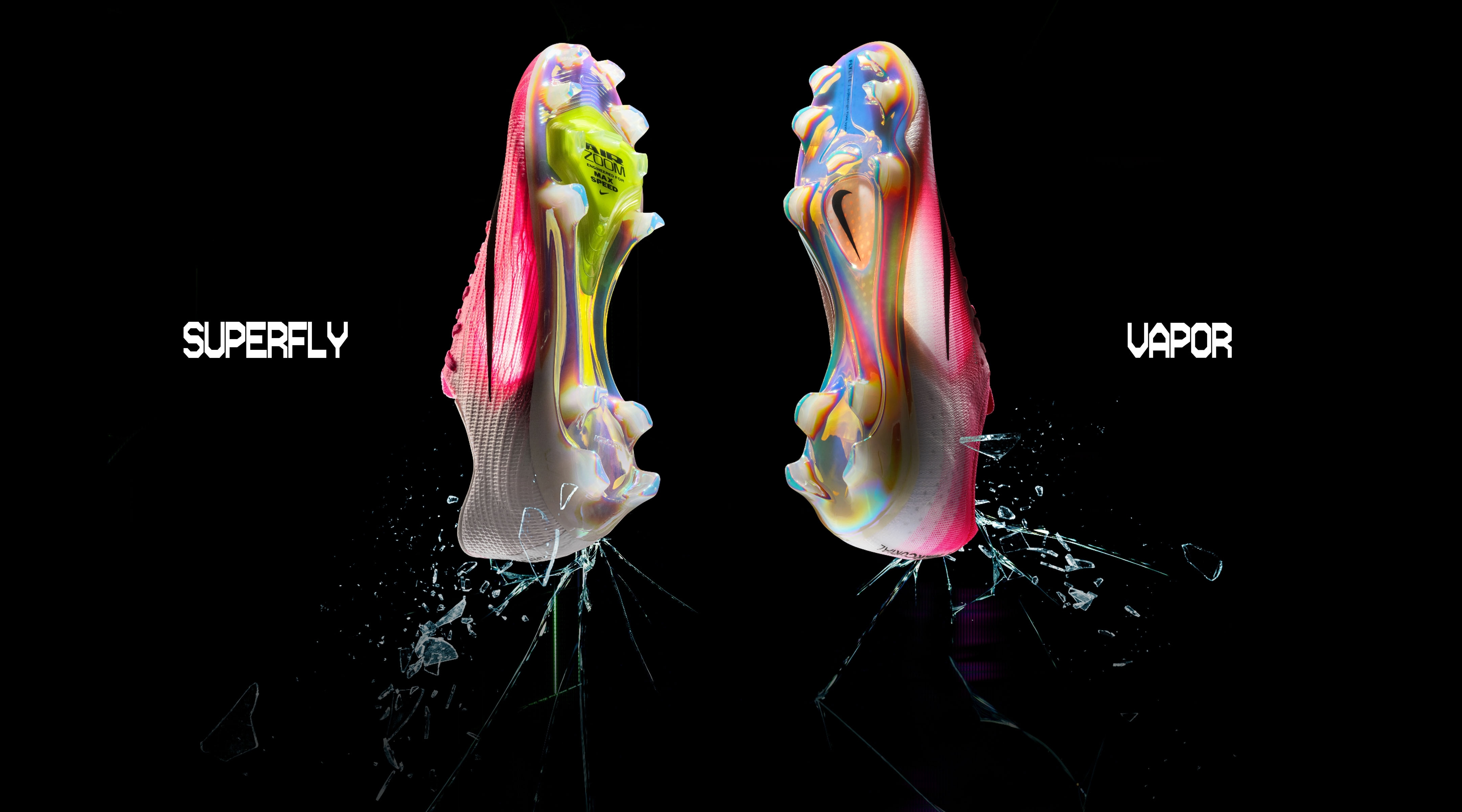 Arte das chuteiras Mercurial Superfly e Mercurial Vapor