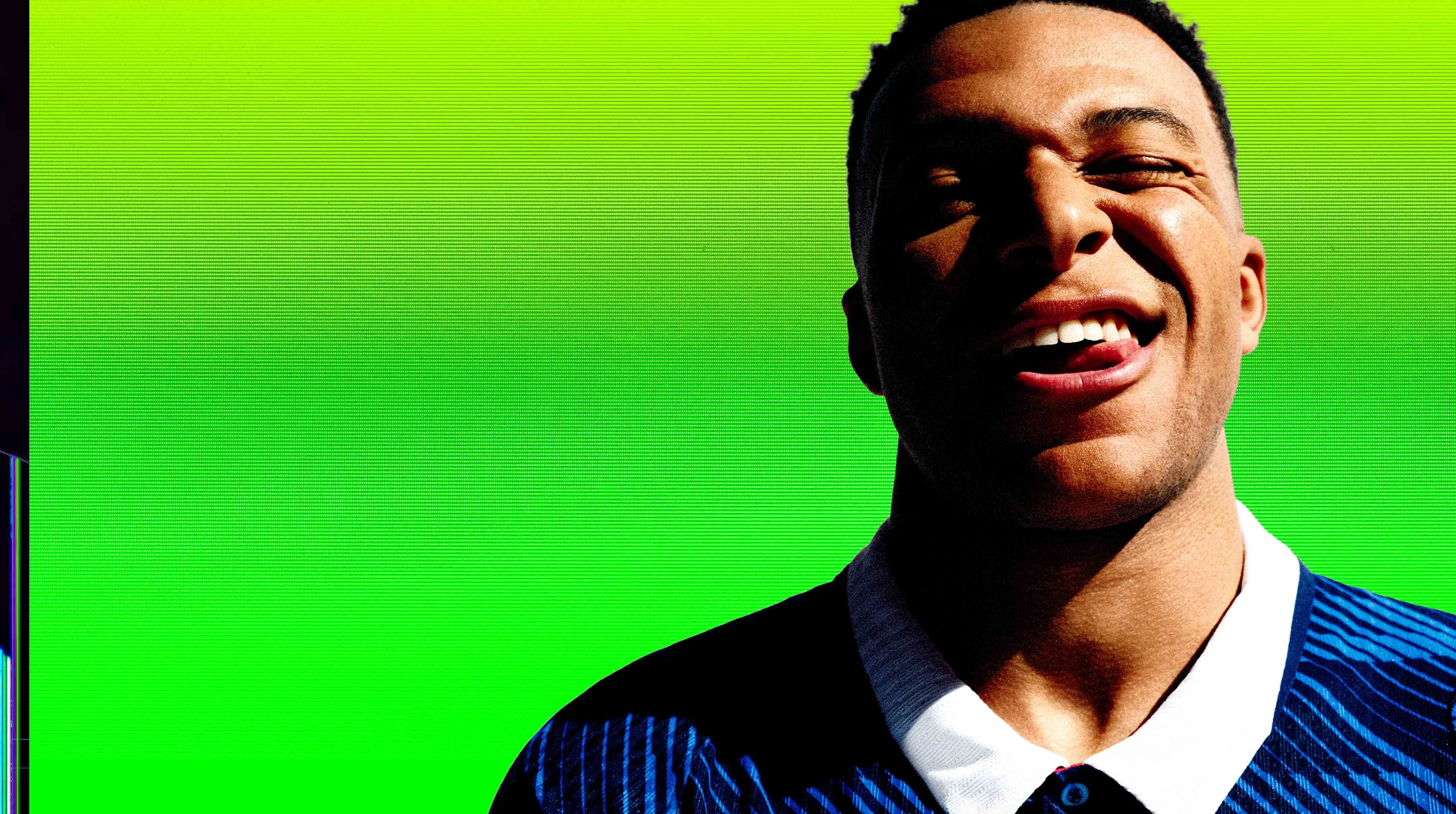 Imagem Mbappe fundo verde