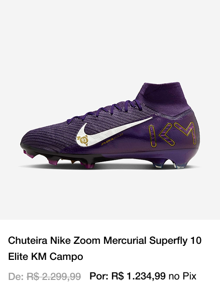 P2 - Chuteira Nike Zoom Mercurial Superfly 10 Elite KM Campo - Desktop