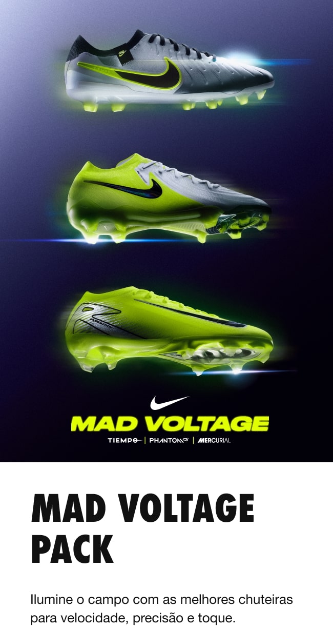 Mad Voltage Pack - Ilumine o campo com as melhores chuteiras para velocidade, precisão e toque.