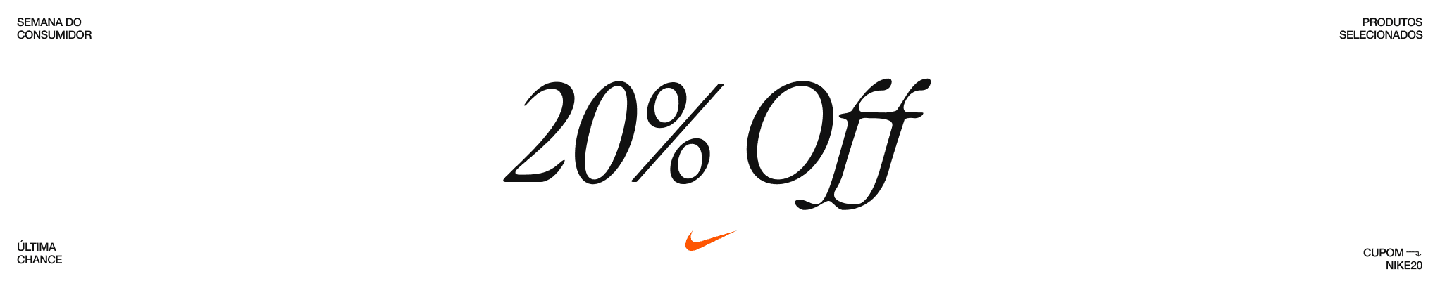 Cupom NIKE20 